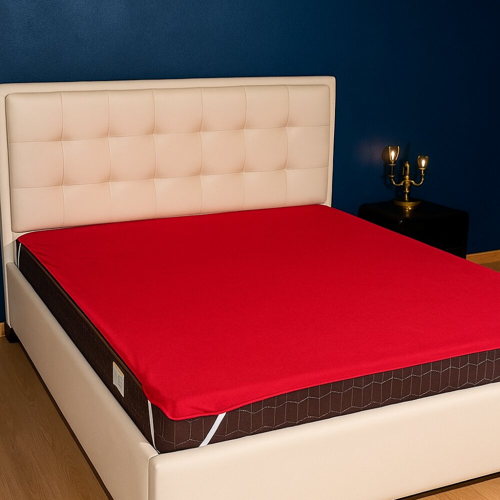 Terry Elastic Maroon Mattress Protector