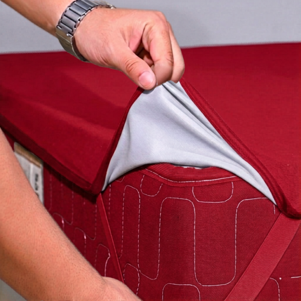 Terry Elastic Maroon Mattress Protector