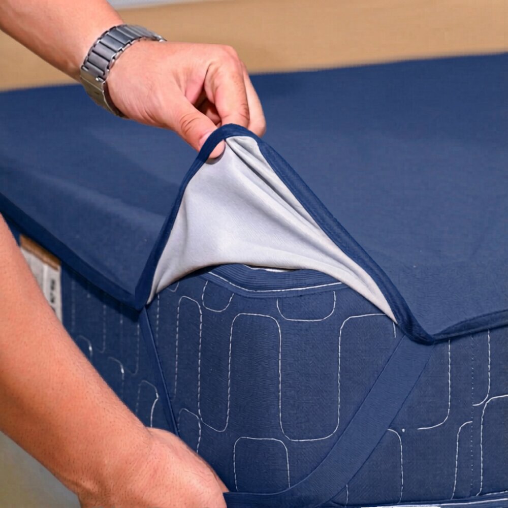 Terry Elastic Blue  Mattress Protector