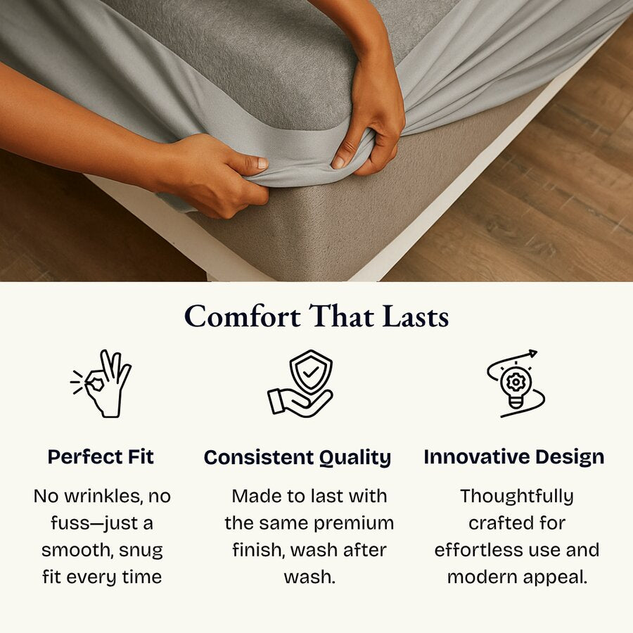 Terry Grey Mattress Protector
