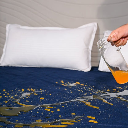 Terry Navy Blue Mattress Protector