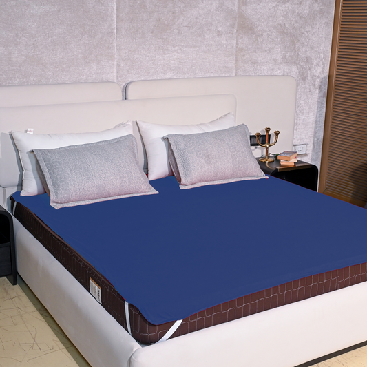 Terry Elastic Navy Blue Waterproof Mattress Protector