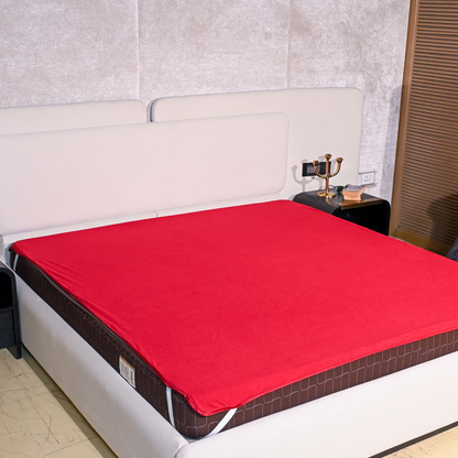 Terry Elastic Maroon Waterproof Mattress Protector