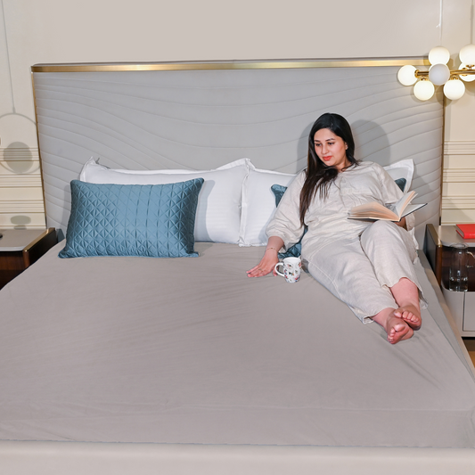Terry Grey Waterproof Mattress Protector