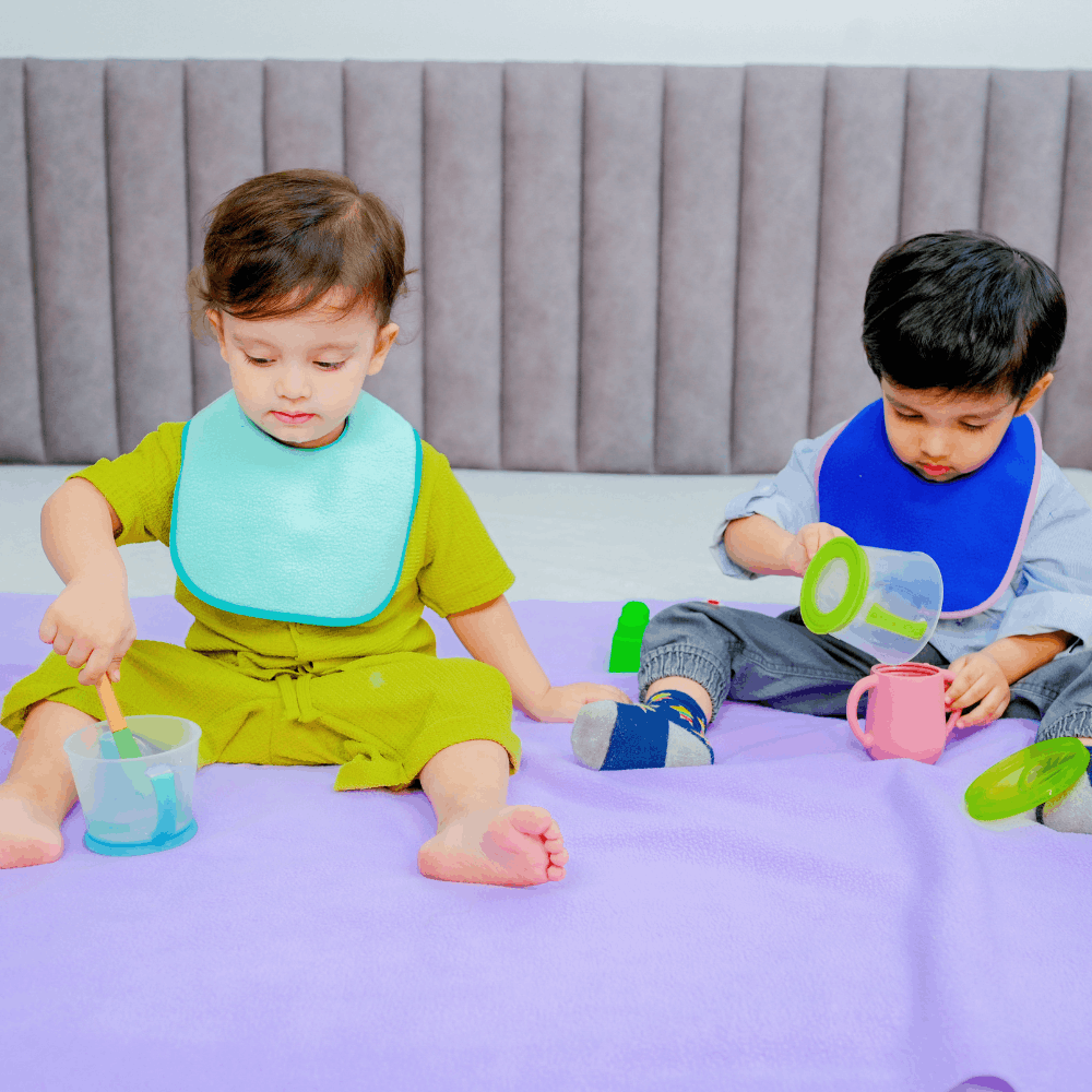 Sea Green + Royal Blue + Rani Pink - Absorbent Bibs (Pack of 3) | Large