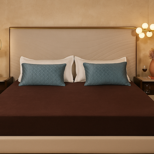 Lycra Dark Brown Waterproof Mattress Protector