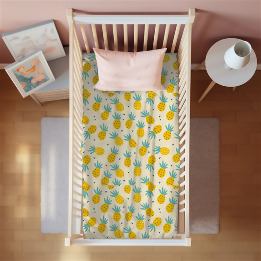 Pineapple Print Crib Sheet