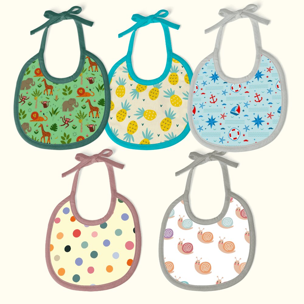 Happy Matty New Baby Bibs Medium (Pack of 5)
