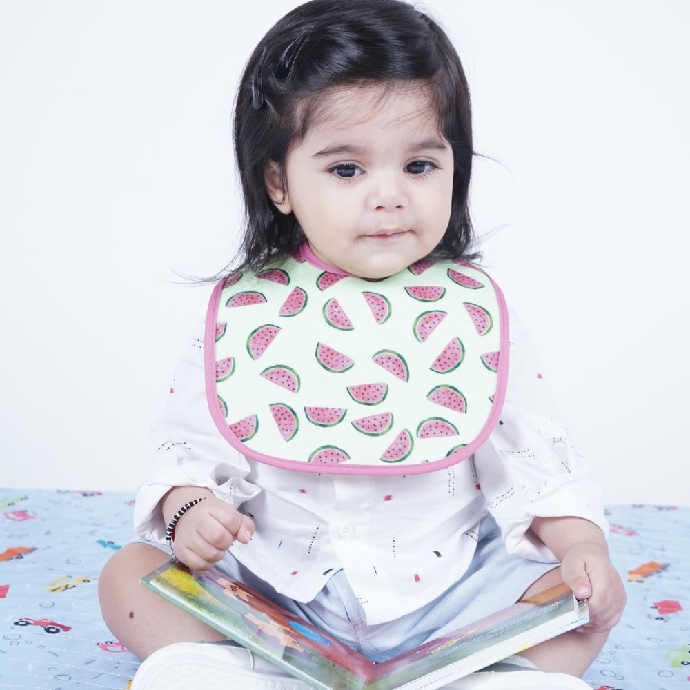 Happy Matty Watermelon Print Bib & Burp Sheet Large