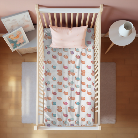 Snail Print Crib Sheet