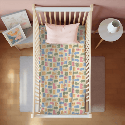 Cat Print Crib Sheet