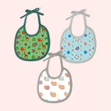 Jungle Print, Nautical Print & Pineapple Prints Bibs Medium (Pack of 3)