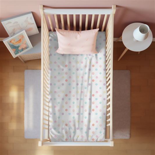 Polka Dot Print Crib Sheet