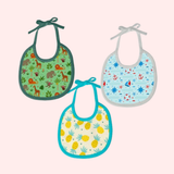 Jungle Print, Nautical Print & Pineapple Prints Bibs Sheet  Medium (Pack of 3)
