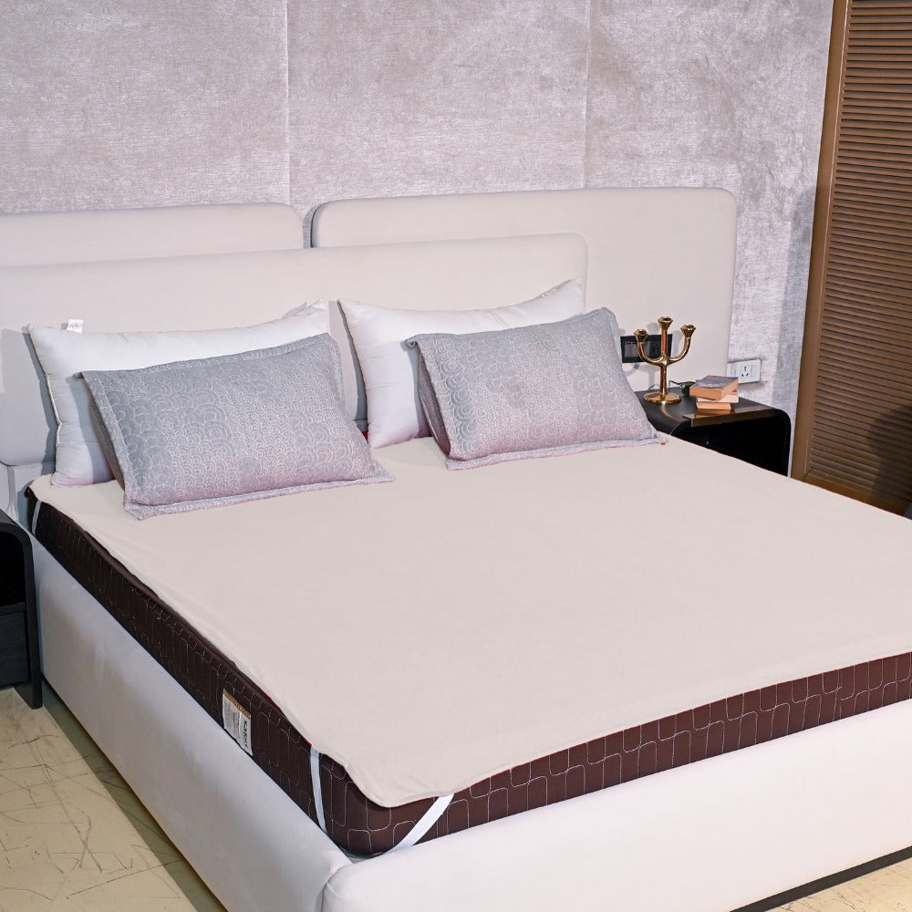Terry Elastic Maroon Waterproof Mattress Protector