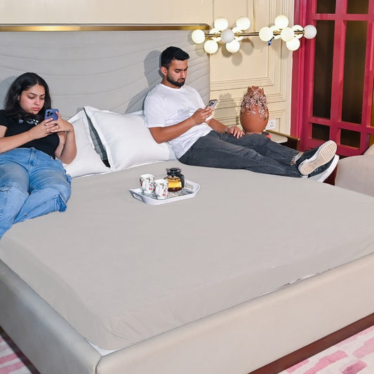 Lycra Grey Waterproof Mattress Protector