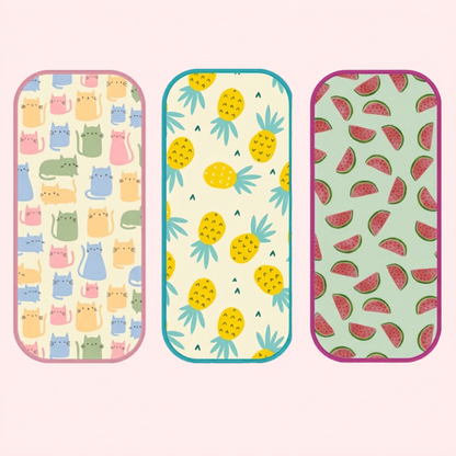 Watermelon, Pineapple & Cat Print Burp Sheets Medium (Pack of 3)