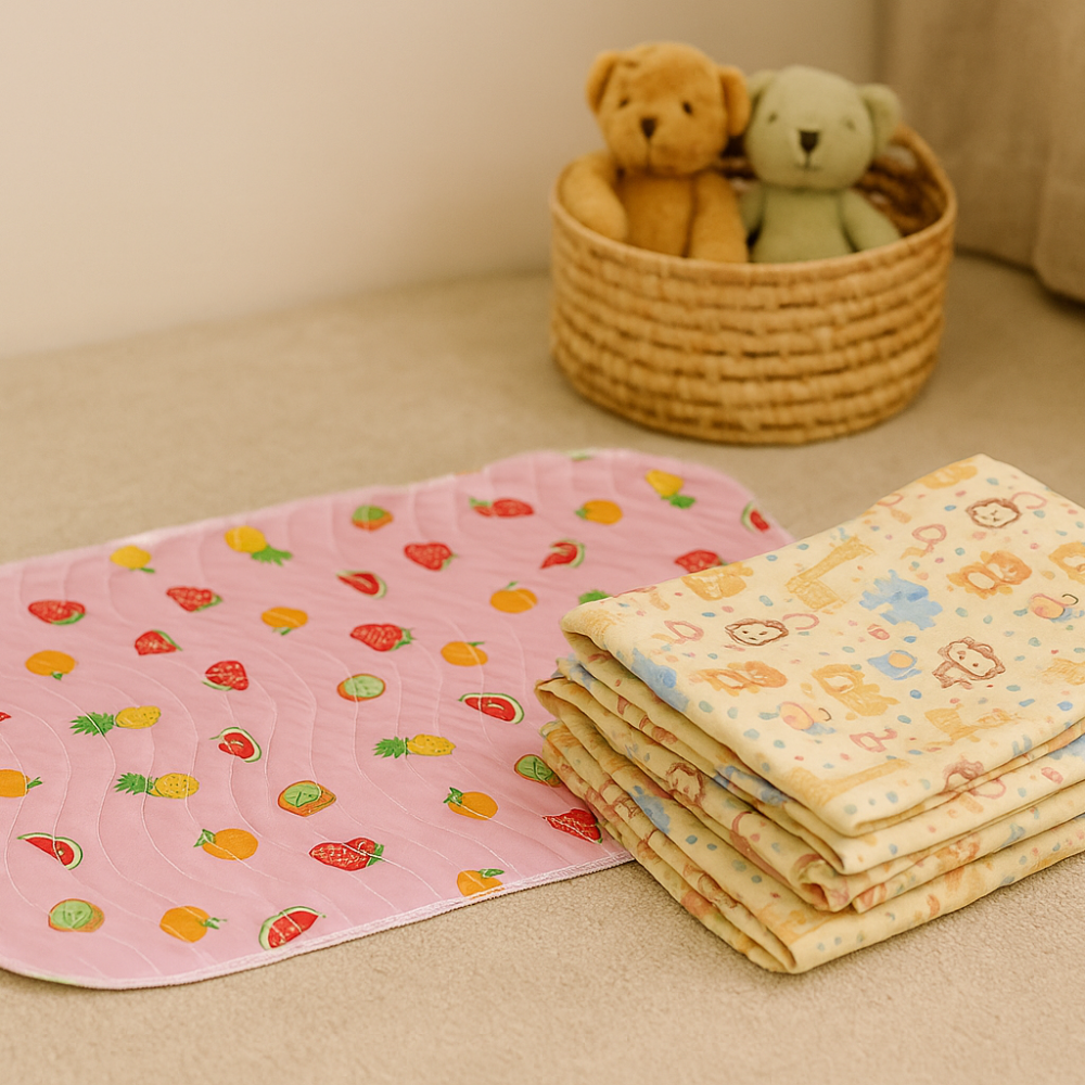 Fruit Print Premium Matty & Animal Crib Sheet Combo