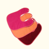 Rani Pink + Peach + Maroon - Absorbent Bibs (Pack of 3) | Large