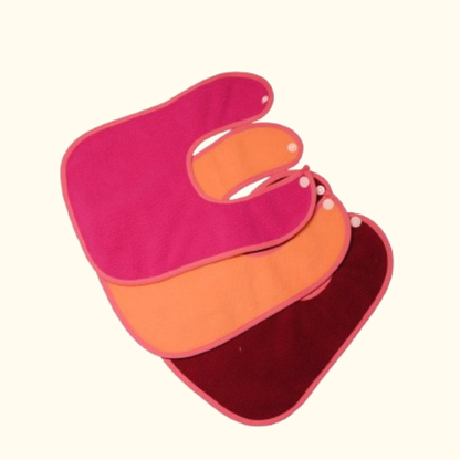 Pink + Firoza + Salmon Rose - Absorbent Bibs (Pack of 3) | Medium