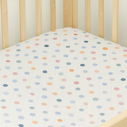 Polka Dot Print Crib Sheet
