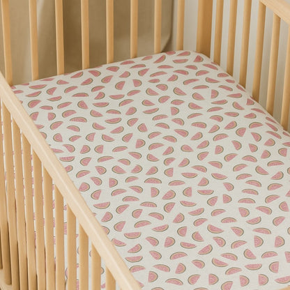 Watermelon Print Crib Sheet
