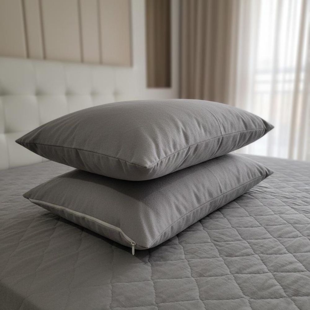 Grey Pillow Protector (Pack Of 2)