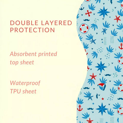 Happy Matty Nautical Print  Bib & Burp Sheet Large