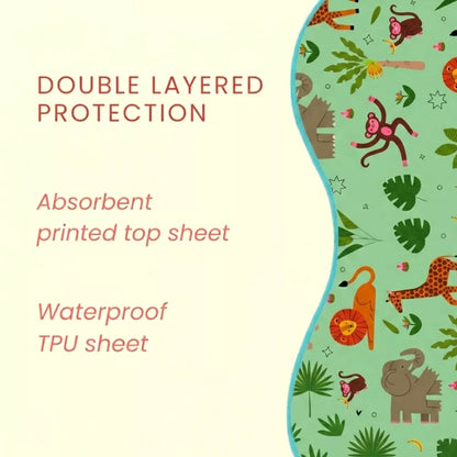 Happy Matty Jungle Print  Bib & Burp Sheet Large