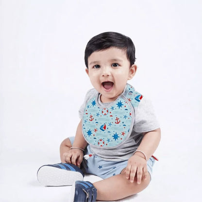 Happy Matty Nautical Print  Bib & Burp Sheet Medium