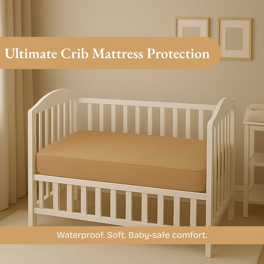 Waterproof Camel Crib Mattress Protector Sheet