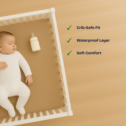 Waterproof Camel Crib Mattress Protector Sheet