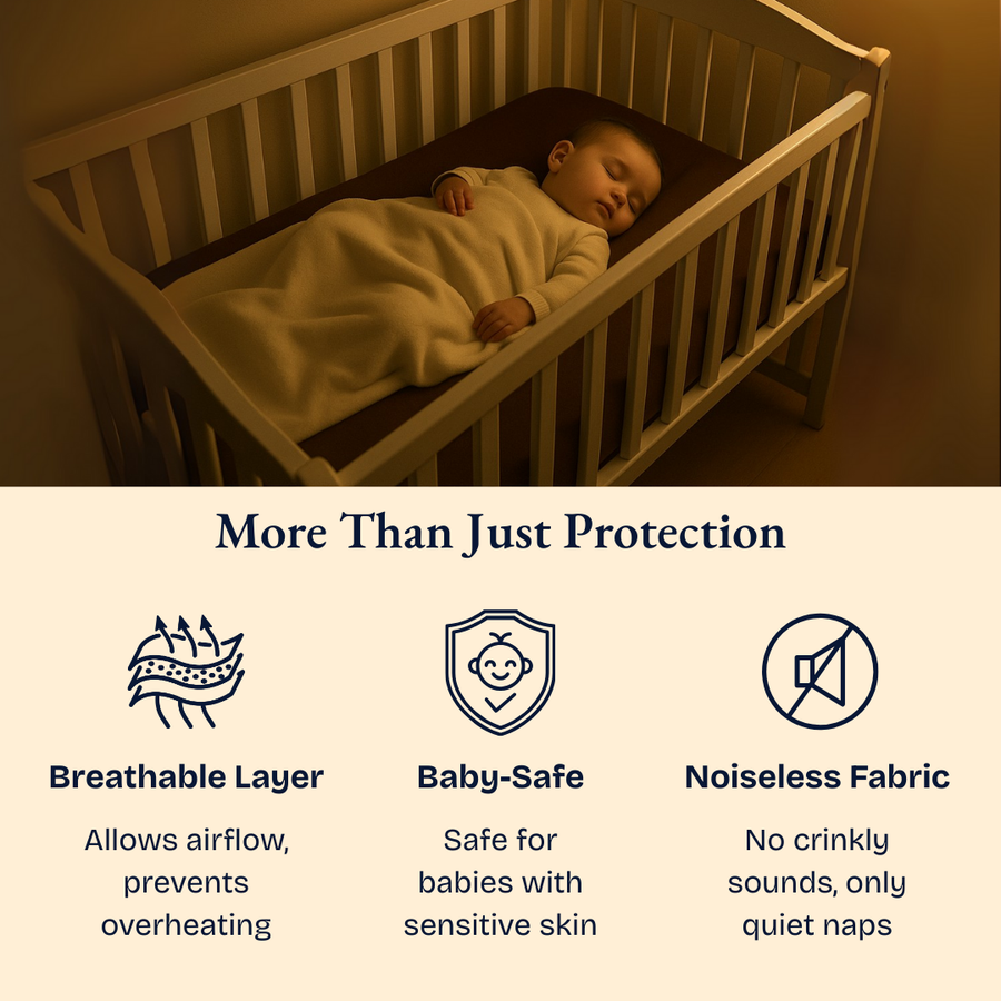 Waterproof Dark Brown Crib Mattress Protector Sheet