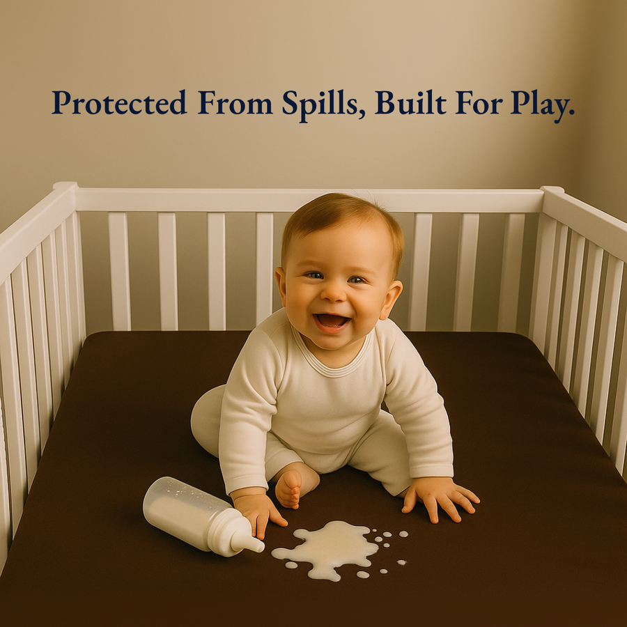 Waterproof Dark Brown Crib Mattress Protector Sheet