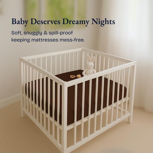 Waterproof Dark Brown Crib Mattress Protector Sheet