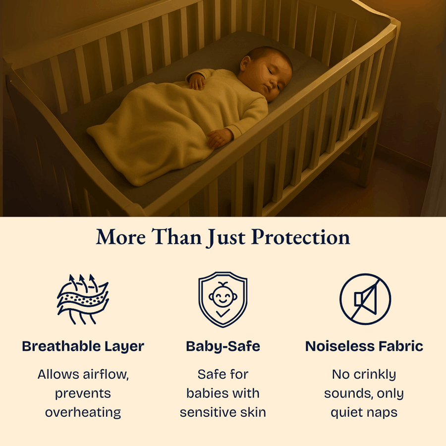 Waterproof Grey Crib Mattress Protector Sheet