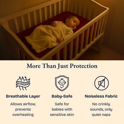Waterproof Maroon Crib Mattress Protector Sheet