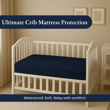 Waterproof Blue Crib Mattress Protector Sheet