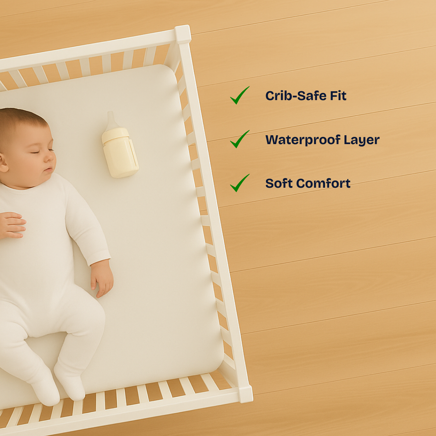 Waterproof White Crib Mattress Protector Sheet