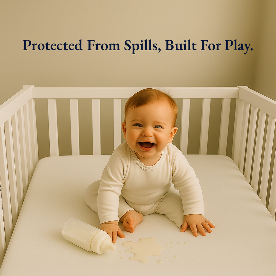 Waterproof White Crib Mattress Protector Sheet