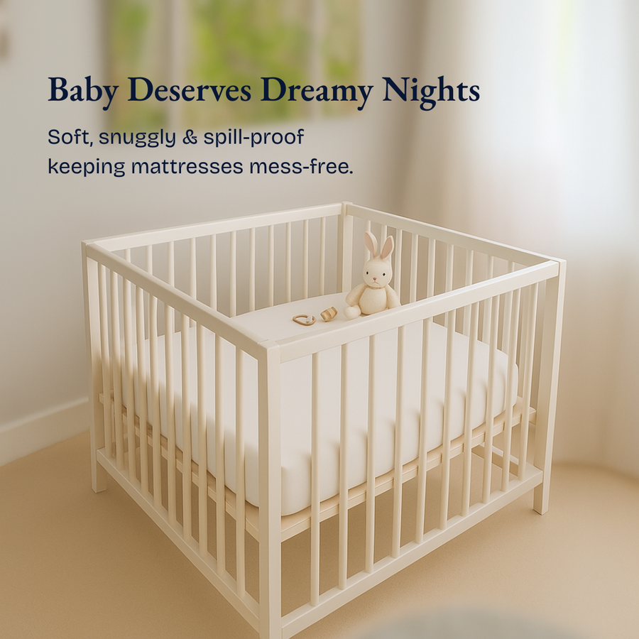 Waterproof White Crib Mattress Protector Sheet