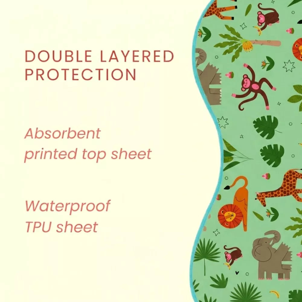 Happy Matty Jungle Print  Bib & Burp Sheet Medium