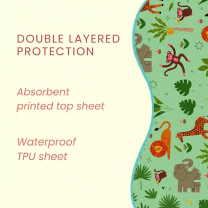 Happy Matty Jungle Print  Bib & Burp Sheet Medium