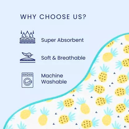 Happy Matty Pineapple Print Bib & Burp Sheet Medium