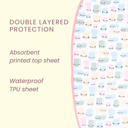Happy Matty Cat Print Bib & Burp Sheet Large