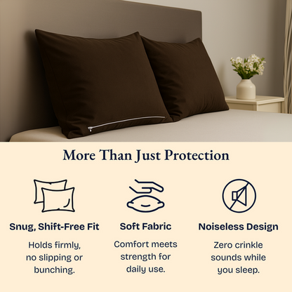 Dark Brown Waterproof Pillow Protectors
