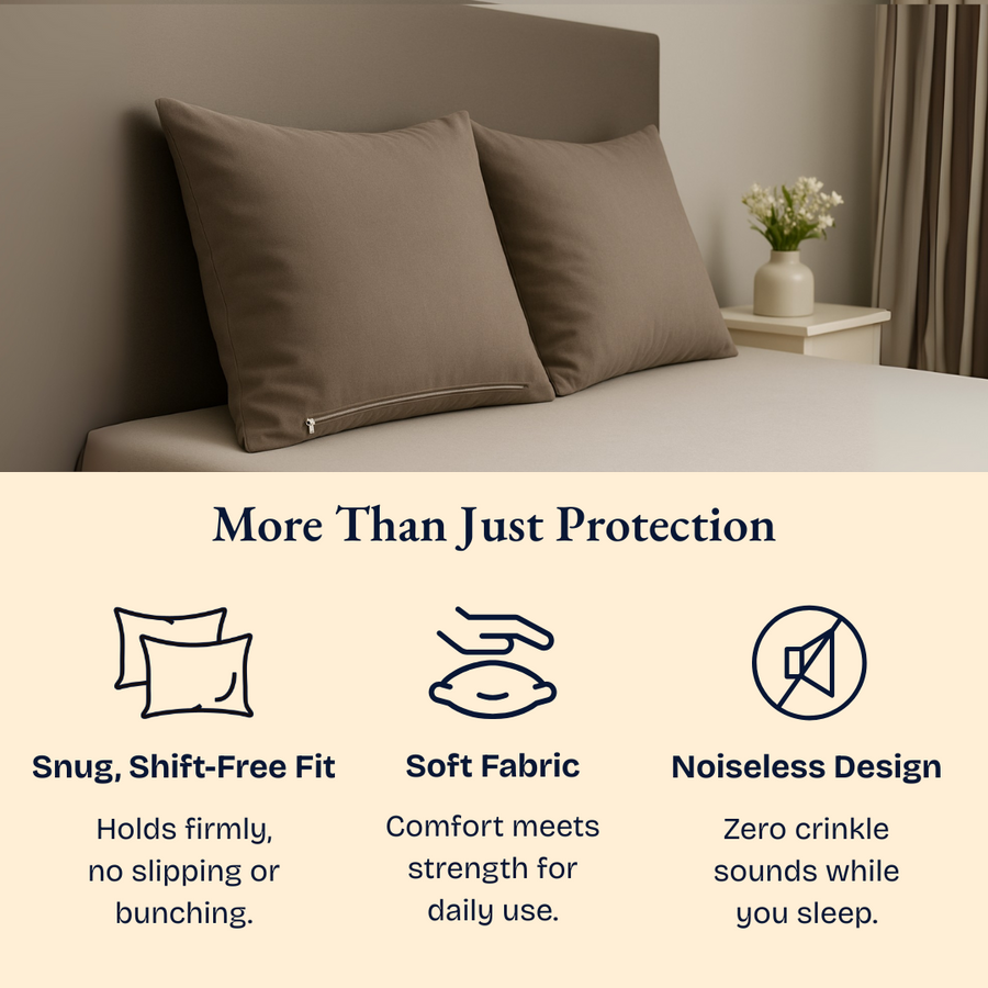 Grey Waterproof Pillow Protectors