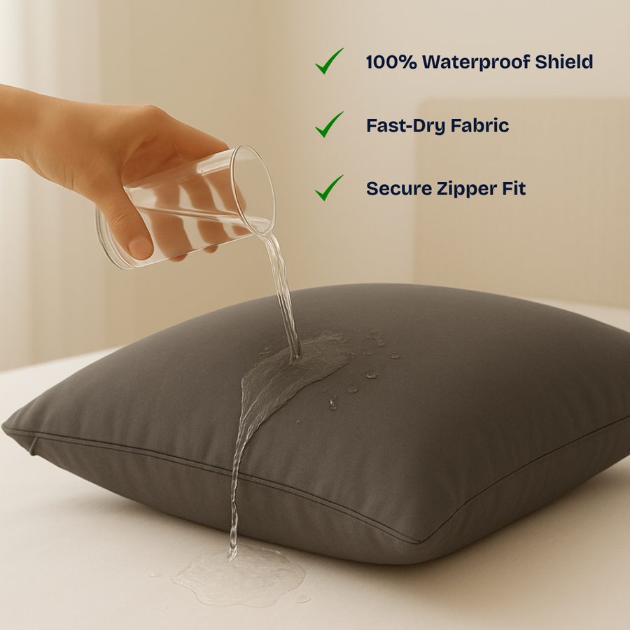 Grey Waterproof Pillow Protectors