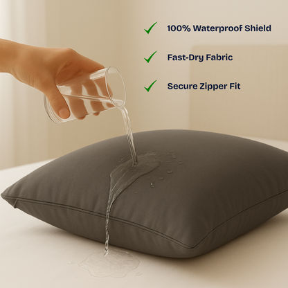 Grey Waterproof Pillow Protectors