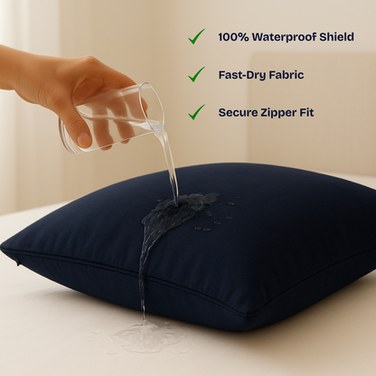 Navy Blue Waterproof Pillow Protectors